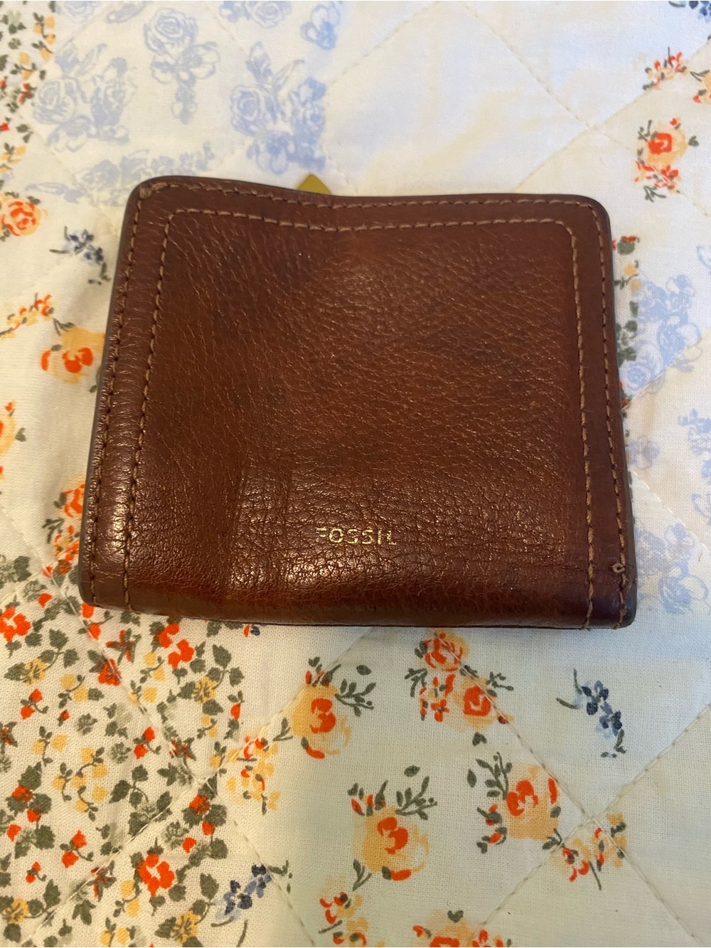Fossil Brown Pebbled Leather Bifold Wallet